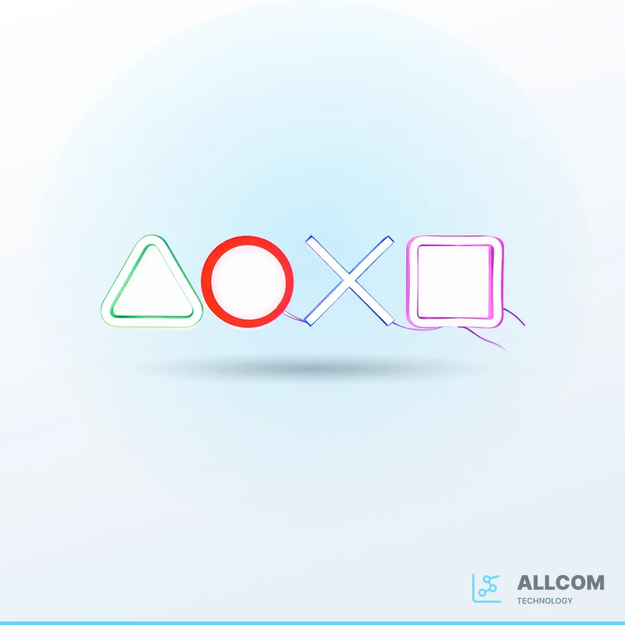 إضاءة LED Neon Wall Sign PlayStation Symbols